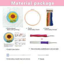 Fun Punch Needle Embroidery Complete Tool Kit, Cute Animal, Flower, Landscape Patterns, Stress Relief Handmade Craft Material Kit Gift, Includes Punch Needle + Complete Tools | With Video Tutorial - Multicolor - View 4