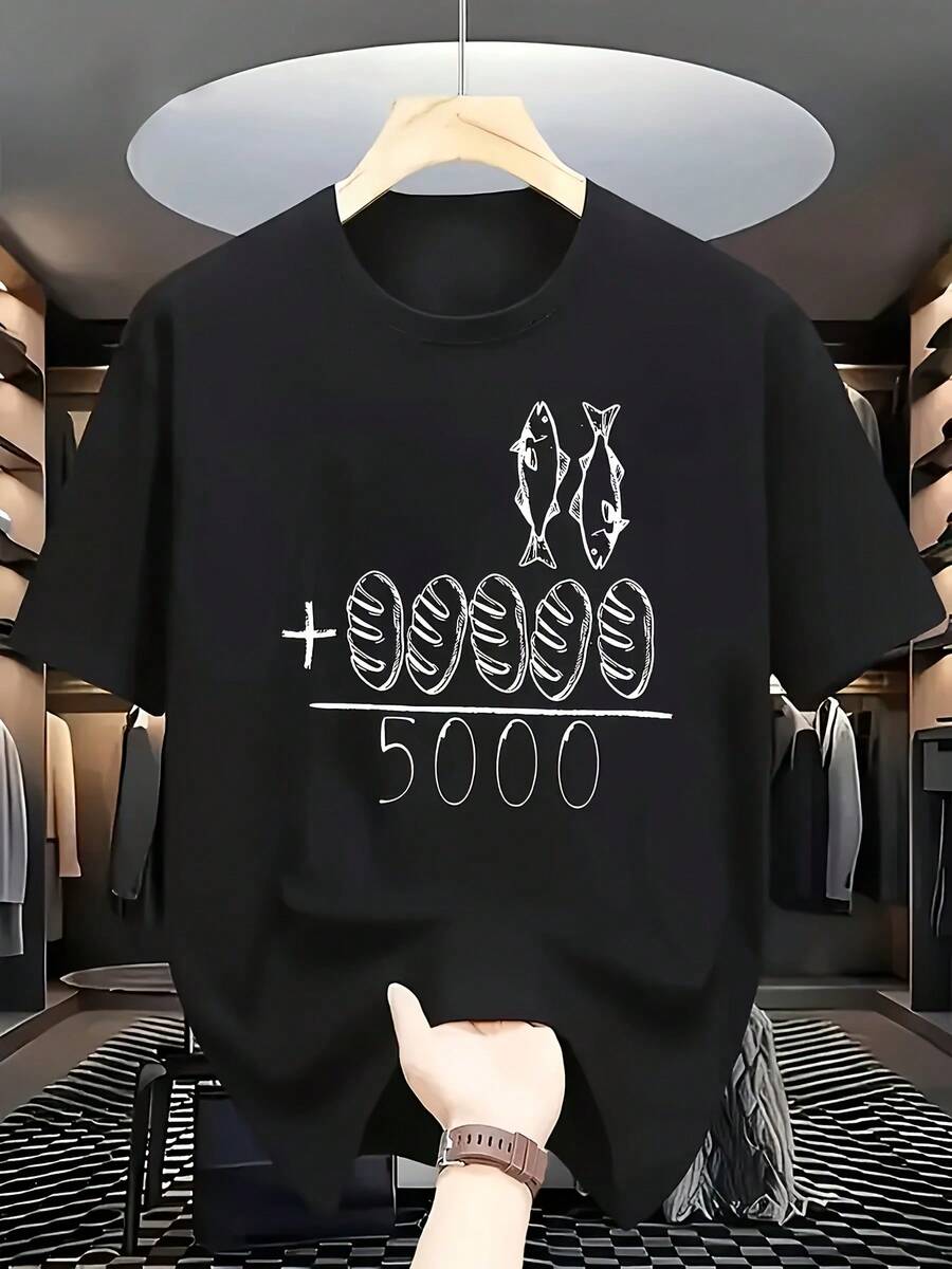 Men's Fashion T-Shirt With 2025 Print - Black - View 1