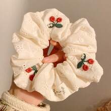1件白色花卉刺繡女用髮圈 - 彩色 - 查看 3