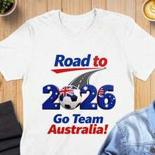 Camiseta de la Universidad de Fútbol de Australia, edición limitada, diseño "Ruta a 2026". Camiseta infantil de la rosa mexicana para el Día de la Independencia de México, camiseta de la Cop - Negro - Ver 1