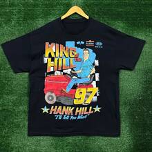 Camiseta King of The Hill Hank Hill 97, camiseta de algodón de verano para hombres y mujeres, camiseta informal de moda de gran tamaño, ropa holgada Vintage - Multicolor - Ver 1