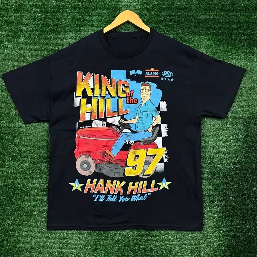 Camiseta King of The Hill Hank Hill 97, camiseta de algodón de verano para hombres y mujeres, camiseta informal de moda de gran tamaño, ropa holgada Vintage - Multicolor - Ver 1