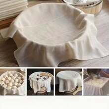 1/6/8/10 包 20"X20" 包边可重复使用 100% 未漂白预切奶酪布，适用于烹饪、冷萃咖啡过滤、奶酪制作等。 - 米色 - 查看 13