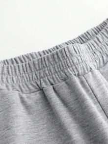2pcs/Set Girls' Outfit, Cool Letter Print Sweatshirt & Joggers, Soft Fabric Casual Streetwear - Grey - View 8