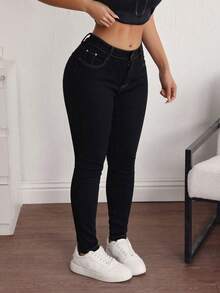 Women's Skinny Jeans With A Figure-Enhancing Design - 原色 - 查看 3
