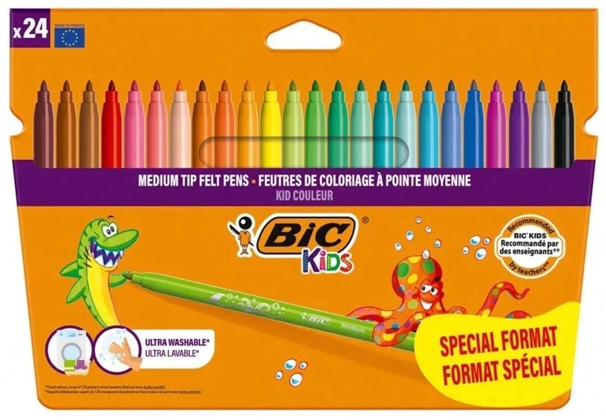 BIC Medium Point Markers, Assorted Colors. Ideal For Creative Activities. Box Of 24 Colors. - 24種顏色 - 查看 1