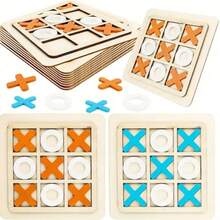 Tic Tac Toe Board Game, Classic Wooden Family Game, Christmas And Halloween Gift - Multicolor - View 2