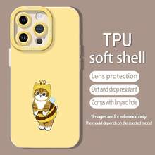 Tema de abejas y gatos Mofusand amarillosfunda de teléfono Fundas compatibles con ,Apple,VIVO,OPPO,,, y Honor.Fabricadas en silicona TPU,ofrecen protección contra golpes y caídas. - Blanco - Ver 5