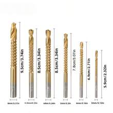 Brocas de combinación de varios tamaños, material de metal, dos paquetes de combinación para perforación y creación de agujeros en un solo paso, broca integral, sierra de tracción en uno, adecuado para perforación y creación de agujeros en madera, metal, plástico. Herramienta de perforación y creación de agujeros de precisión resistente para procesamiento de metal DIY - Broca de 3 piezas + broca helicoidal de 6 piezas - Ver 4