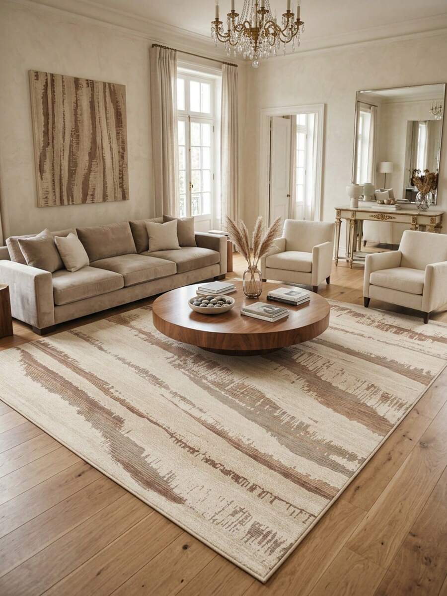 1pc Floor Mat/Rug (Rug, Carpet, Area Rug, Bath Mat, Bath Rug, Door Mat), Italian Modern Luxury High-End Abstract Texture Minimalist Art - Soft Faux Cashmere Rug, Bathroom, Kitchen, Doorway, Hallway, Bedside, Living Room, Bedroom, Etc., All-Season Machine Washable Floor Mat, Home Decor - Multicolor - View 1
