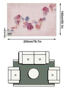 1pc Floor Mat/Rug (Rug, Carpet, Area Rug, Bath Mat, Bath Rug, Door Mat), Modern Aesthetic INS Style Fresh Sweet Oil Painting Floral - Soft Faux Cashmere Rug, Suitable For Bathroom, Kitchen, Doorway, Hallway, Bedside, Living Room, Bedroom, Etc., All Season Use, Machine Washable, Home Decor - Multicolor - View 15