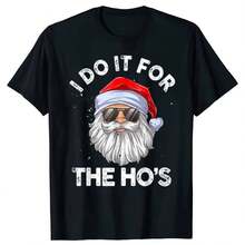 Moda I Do It for The Hos divertido inappropriado dad cara de Papá Noel camiseta hombre Y2k Top papá disfraz de dad regalo moda familia - Multicolor - Ver 1