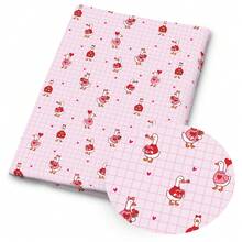 1pc Pink Dachshund Duck Print Fabric - 59 X 19.68 Inches (150 X 50 Cm) Pre-Cut Polyester Fabric - Suitable For Valentine's Day DIY Sewing, Scrapbooking, Tablecloths And Crafts - Cartoon - View 5