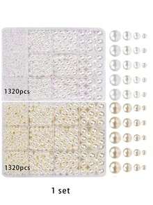 1set Beaded Accessories Materials/3set Gift Box/100pcs Loose Beads/1320pcs Faux Pearl Loose Beads Set, Set For Handmade DIY Jewelry Bracelet Necklace Earrings Phone Chain Accessories Craft Beading Material Box (Random Color) - Multicolor - View 19