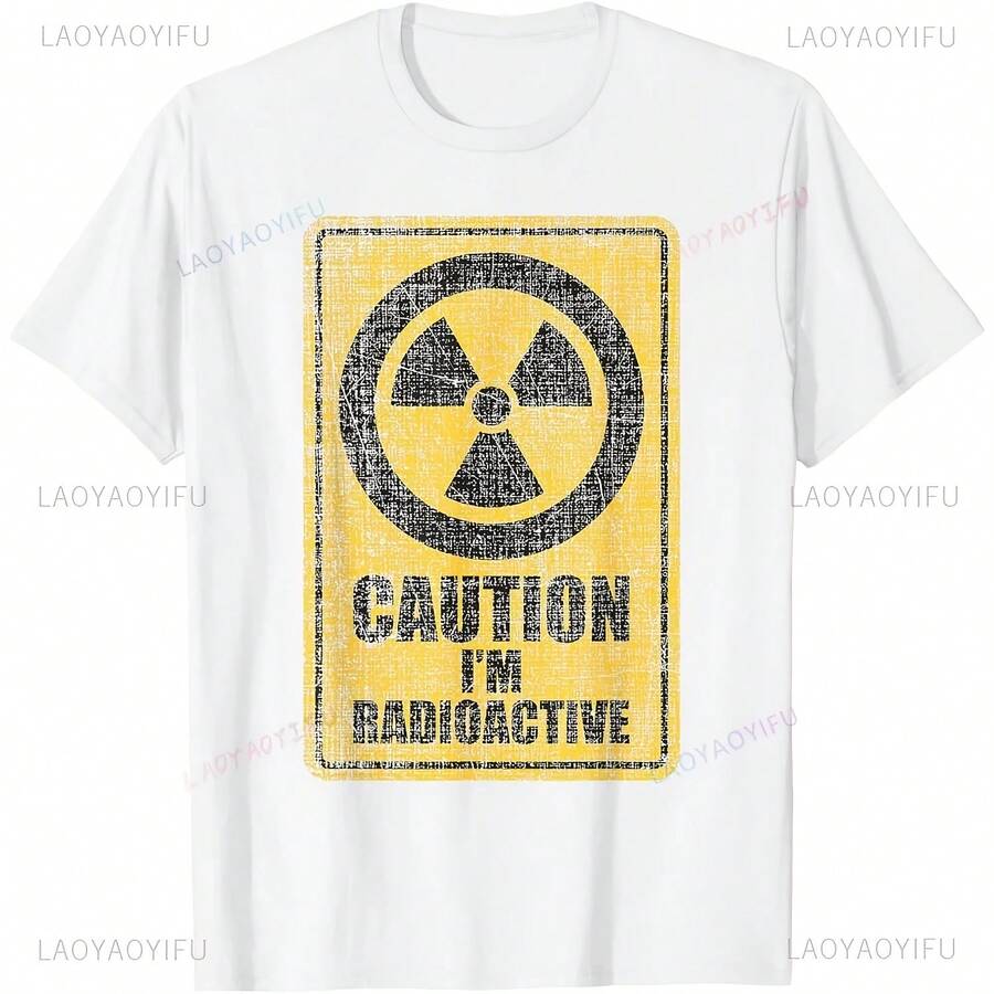 Caution: I Am Undergoing Radioactive Radiation Therapy, Chemo, X-Ray T-Shirt, Casual Fashion, Loose Harajuku Style, Hip Hop Hipster Men's T-Shirt - 彩色 - 查看 1