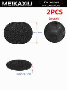 MEIKAXIU 2pcs 3D PU Leather Star Pattern Car Cup Holder Coasters - Non-Slip Material Made Of Natural Rubber, 2.76 Inches, Washable, Perfect For Car Interior Accessories - Suitable For Car Owners - Suitable For Daily Use - Great Gift For Car Enthusiasts Women - Star-shaped PU Leather Version - View 3