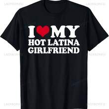 Camiseta I Heart My Hot Latina Girlfriend para hombres y mujeres, ropa personalizada de manga corta, ropa de calle, Camiseta para hombre - Multicolor - Ver 1