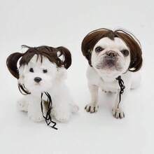 1pc Pet Wig, Curly/Straight Hair Styling Wig For Cats And Dogs, Halloween Party Costume Accessory, Cute Pet Holiday Transformation Fun Decorative Prop, Home Photography Supplies - Multicolor - View 5