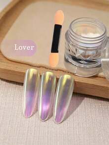 2 pièces/set Poudre d'art pour ongles brillante, poudre de lustre de perle de sirène d'aurore, décoration d'art de couleur néon magique de fée changeante, poudre de finition de poussière de fée irisée brillante transparente glacée, convient pour le design DIY en salon de manucure, comprend 2 outils de mélange (0,5 g/bouteille) - Multicolore - Voir 8