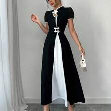 Vestido de moda casual y simple para uso diario de mujeres - Rojo - Ver 6