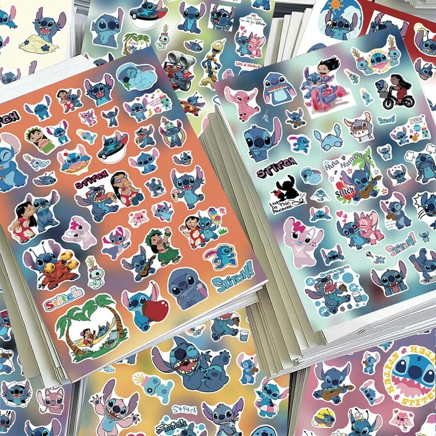 1 Set/8 Sheets Stitch Cut Film Stickers, Cute Creative Ins Style Decorative Phone Case Packaging Material Waterproof Stickers - Multicolor - View 1