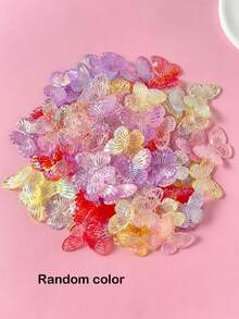 50 piezas Colgante DIY de plástico con mariposa - Multicolor - Ver 5