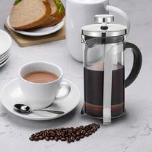 Maveite French Press Coffee Maker Carafe Coffee Presser Heat Resistant Glass With 3 Level Filtration System Stainless Steel Brews Coffee And Tea Press 12 Oz - White - View 3