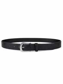1 Women's Fashionable Casual Metal Pin Buckle PU Versatile Belt - Black - View 2