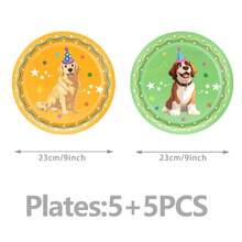 Set de Decoraciones para Fiesta de Cumpleaños de Perro, Tema de Cachorro, Banner de FELIZ CUMPLEAÑOS, Globos, Adorno para Pastel, Espirales para Niños, Fiesta de Cumpleaños Canina - ciruela - Ver 18