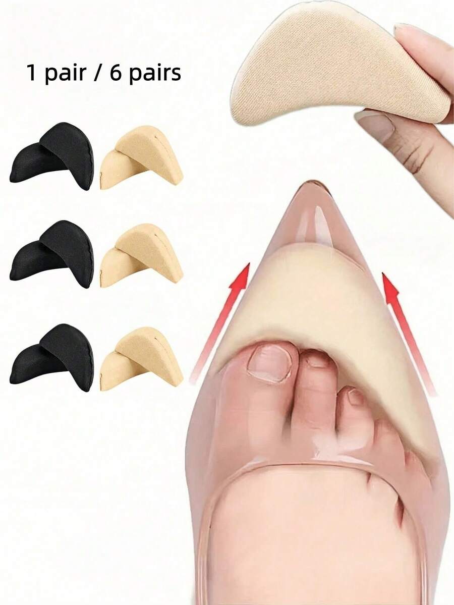 6 pares/1 par de tapones para dedos para tacones altos, almohadillas de antepié gruesas y suaves, almohadillas anti-dolor, tamaño de zapato ajustable - 6/3/2/1 par - Multicolor - Ver 1