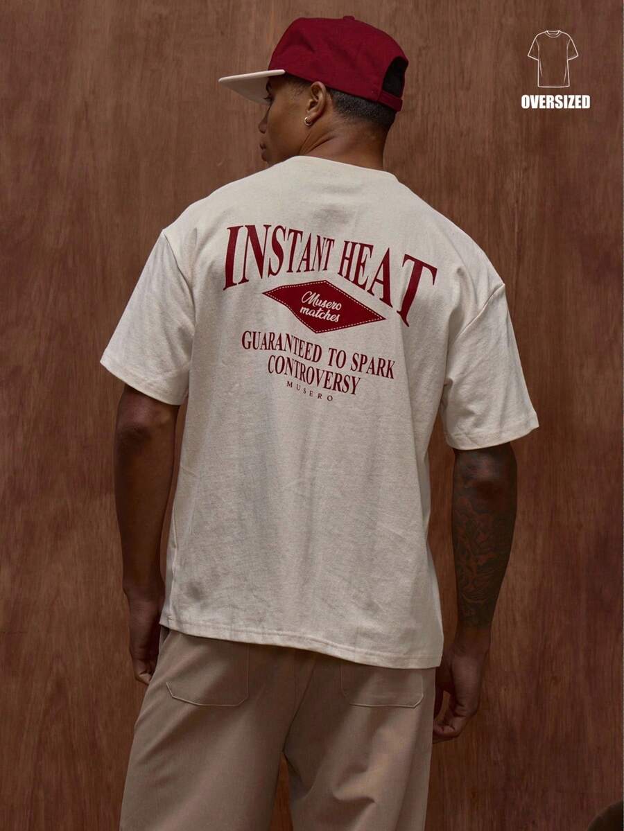 Musero Oversized Short Sleeve Graphic T-Shirt / Spring And Summer - 黑色 - 查看 1