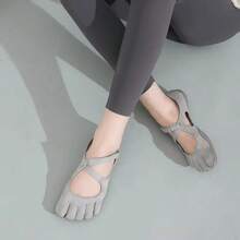 Five Finger Shoes Women Mary Jane Ballet Flats Cross Strap Yoga Sneakers Barefoot Fitness Shoes Lightweight Breathable Walking - White - View 6