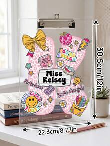 1pc Custom Teacher Appreciation Gift, Personalized Initial Teacher Name Clipboard, Custom Acrylic Clipboard With Teacher Name, Back To School Gift,Teacher Gift,Personalized Gift,Back To School Season - Multicolor - View 8