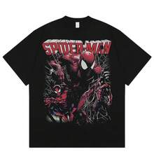 Disney Spider-Man Oversized Cotton T-Shirt  Streetwear Retro Harajuku Punk Fashion Casual Short Sleeve Top For Men WomenFashion Brand - 3 - 查看 11