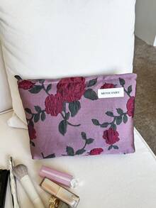 MEYOU FAIRY AGG 深紅色牡丹復古清新大容量女用化妝包，內包，便攜旅行盥洗包，手提包，多功能保養品收納袋，女性衛生棉收納袋，送給媽媽、女友、學生的禮物，筆袋 - 彩色 - 查看 6