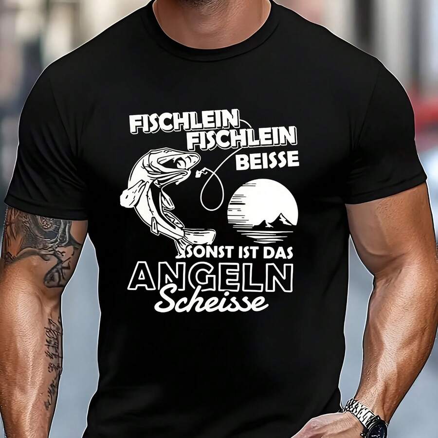 Camiseta Deportiva Casual para Hombre FISCHLEIN FISCHLEIN BEISSE, Camiseta de Manga Corta para Hombre para Verano, Camisetas para Hombre para Verano - Multicolor - Ver 1