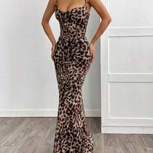 xuehuamaoyi02   Vestido informal de verano con estampado de leopardo en tono tostado para mujer - Multicolor - Ver 6