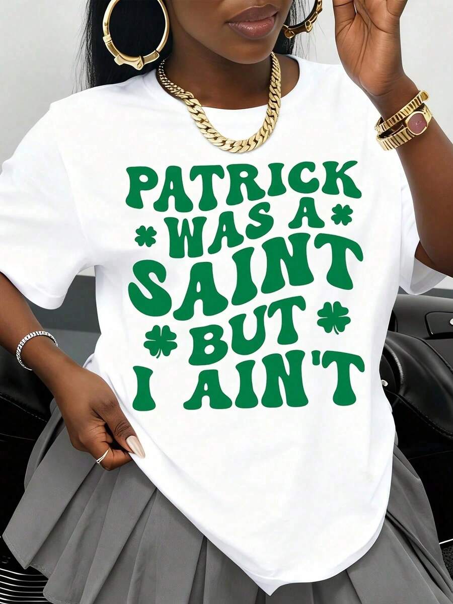 Patrick Era un Santo Pero No Soy Negro Camiseta Divertida para el Día de San Patricio para Hombres y Mujeres Ropa Casual Regalo Festivo - Blanco - Ver 1