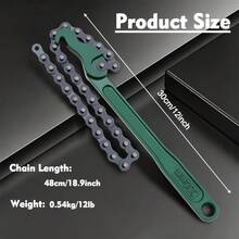 1pc Heavy Duty Adjustable Chain Wrench Tool - Ergonomic Steel Body, For Oil Filter And Pipe Fitting Removal, Automotive Maintenance, Car Repair, Chain Wrench, Car Repair, Durable Construction, Robust Design, Reliable Craftsmanship, DIY Enthusiasts - Chain Wrench - View 3