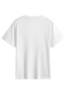 Domestic Shipping 200g Pure Cotton T-Shirt 2026 Summer New Collection Print Pattern Women's Round Neck Half Sleeve Casual Style Couple Wear - White - View 5