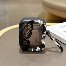 Sexy Black Lip Design Protective Case Compatible With Apple Earphones, Transparent Black Earphone Shock-Proof Cover, Only Compatible With Apple Bluetooth Earphones - Black - View 13
