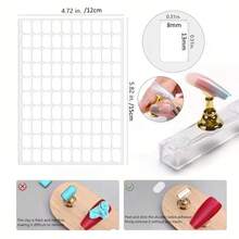 10Pcs Nail Art Display Stand Adhesive Tapes - Pre-Cut Removable Double-Sided Stickers, No Residue, Perfect For Holding Nail Tips On Practice Stands, Creating Nail Art Displays And Acrylic Nail Practice - Multicolor - View 6