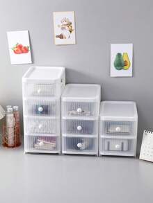 1pc/Desktop Cosmetic Drawer Storage Box, Multi-Layer Dust-Proof Large Capacity Cosmetic Organizer, Vanity Organizer Box, Small Item Storage Box, Lipstick Storage Box, Suitable For Makeup Room Desktop Organization, Bathroom Skincare Storage, Room Desktop Storage - Multicolor - View 8