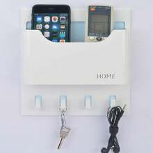 Euuztu Bedside Shelf Organizer,Stick On Adhesive Wall Mounted Floating Shelf Holder Phone,Headset,Reading Glasses,Remote Control - Good Home,Dorm,Bedroom,Office (Vertical Type/White) - 橫版/白色 - 查看 10