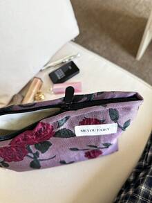 MEYOU FAIRY AGG 深紅色牡丹復古清新大容量女用化妝包，內包，便攜旅行盥洗包，手提包，多功能保養品收納袋，女性衛生棉收納袋，送給媽媽、女友、學生的禮物，筆袋 - 彩色 - 查看 4