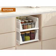 Stackable Plastic Storage Baskets, Foldable Organizer For Wardrobe, Bedroom & Bathroom - 10 piezas - Ver 5