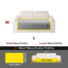 1Pc Embroidered Sherpa Sofa Cover, Soft Plush Couch Protector, Non-Slip & Washable Furniture Slipcover For Living Roomfor 1/2/3/4-Seater Sofa - Grey - View 17