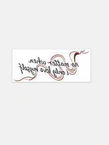 1 Pc Self-Love Quote Temporary Tattoo, Waterproof Long Lasting Fake Tattoo, Inspirational Cursive Body Art For Arms & Body - Multicolor - View 2