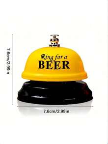 1pc Yellow/Pink/Coffee Cartoon Metal Hand Press Service Bell, Restaurant Call Bell, Customer Reception Bell, Pet Training Bell, Teacher Bell, Game Bell, Reception Press Bell, Lunch Bell, Restaurant Bar Concierge Service Bell. - 1PC - View 2