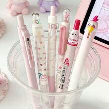 5/6pcs Luxury Count Pastel Gel Ink Pens Set,Cute Note Taking 0.5mm Fine Point Retractable 6 Black Ink Pens With For Writing, Journaling, School,Office School Supplies Kawaii Pens For Women Men.Back To School.Senior Year - DM Kit - View 9